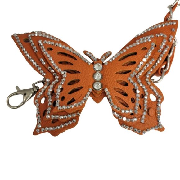 3 Butterfly Chain Belts- Orange Beige- Pink Butterfly Chain Waist Loop Belts - Picture 7 of 15